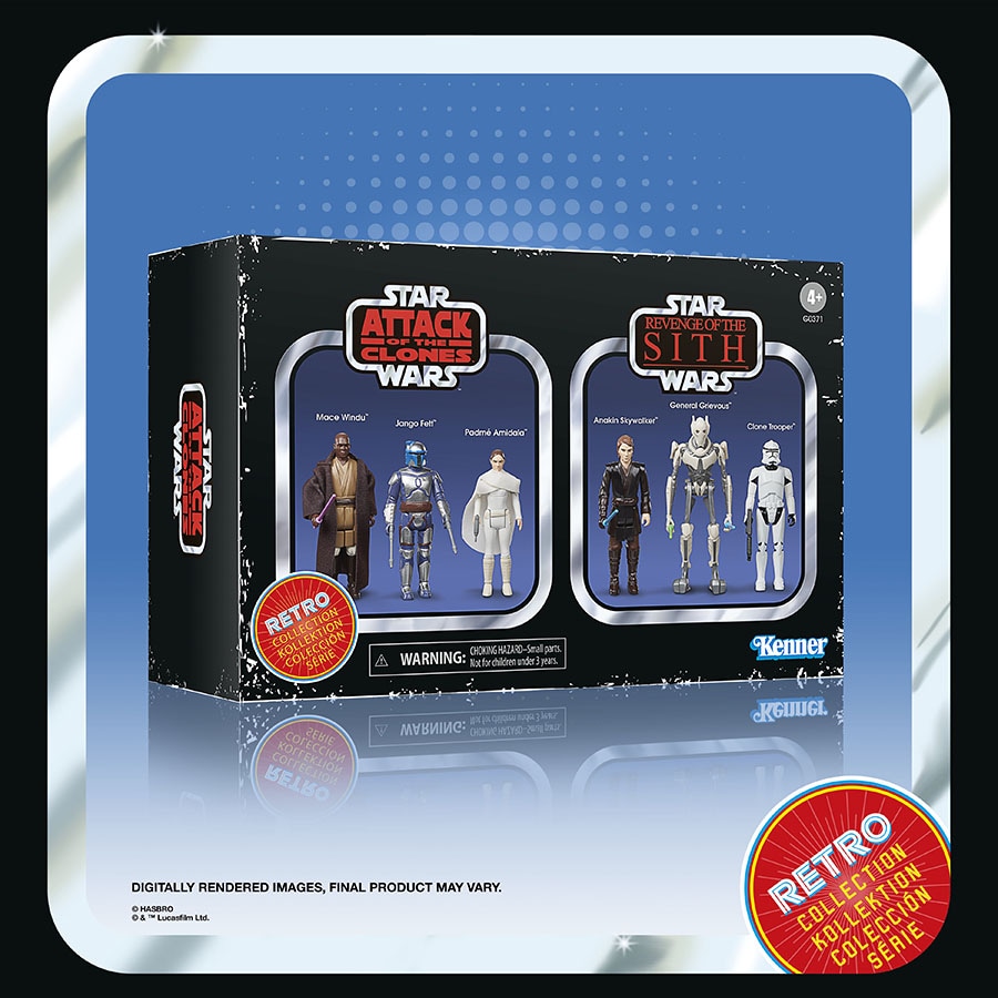 Hasbro Retro Collection Star Wars Episode II and Episode III Multipack figures