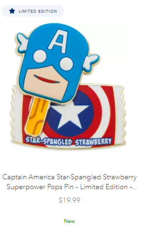 Captain America Star-Spangled Strawberry Superpower Pops Pin – Limited  Edition – January