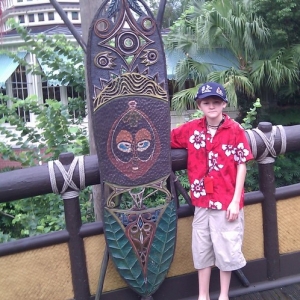 John at entrance to Adventureland