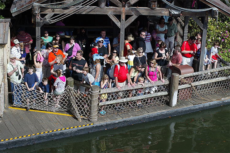 Tom Sawyer Island crowd