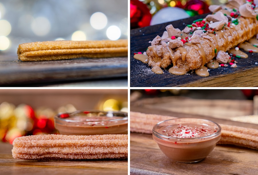 Gingerbread Churro, Chestnut Churro, Chocolate Sugar Churro and new Peppermint Ganache Dipping Sauce