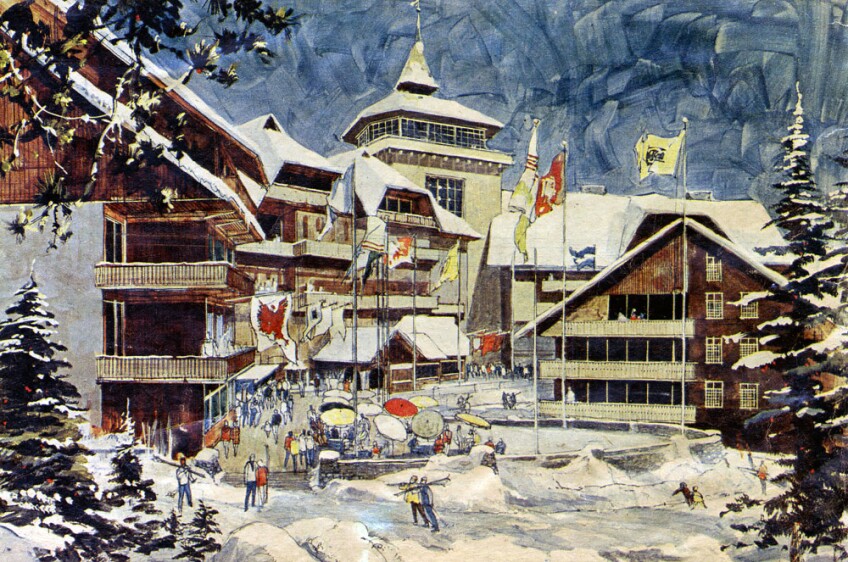 Artist's rendering of Walt Disney Productions’ proposed Mineral King ski village